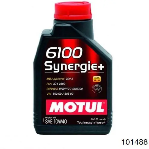 Моторное масло Motul 6100 Synergie+ 10W-40 Полусинтетическое 2л (101488)
