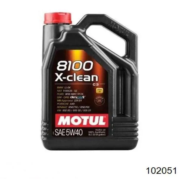 Моторное масло Motul 8100 X-clean 5W-40 Синтетическое 5л (102051)