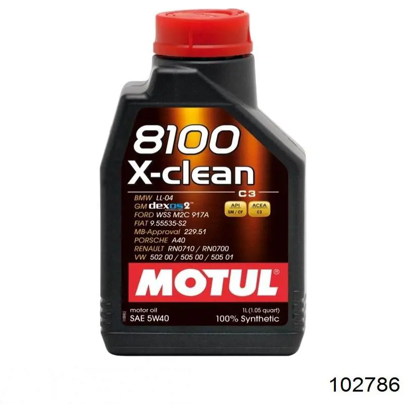 Моторное масло Motul 8100 X-clean 5W-40 Синтетическое 1л (102786)