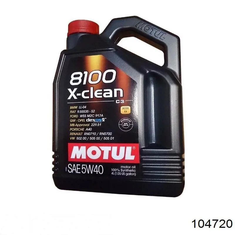 Моторное масло Motul 8100 X-Clean C3 5W-40 Синтетическое 4л (104720)