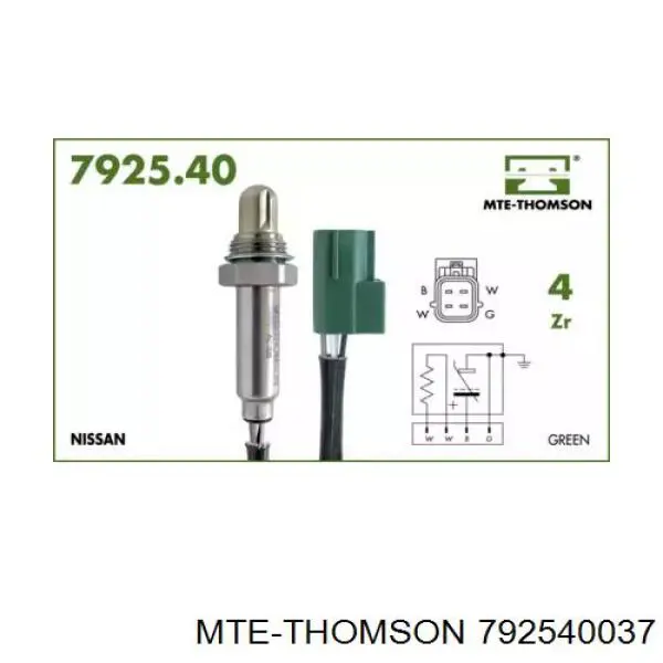 Лямбда-зонд, датчик кислорода до катализатора левый 792540037 Mte-thomson