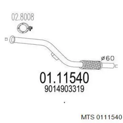Передняя часть глушителя 0111540 MTS