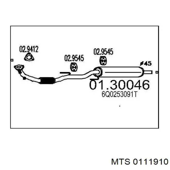 Трубы приемные (штаны) MTS 0111910 цена, от 57.43 USD