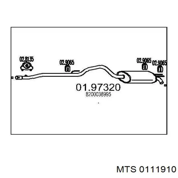 Купить 0111910 MTS Приёмная труба