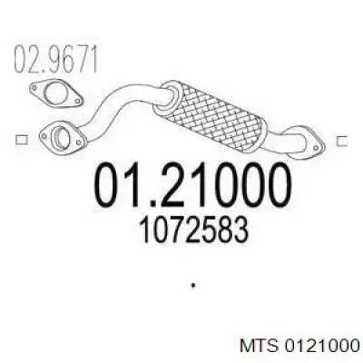 Глушитель, центральная часть 0121000 MTS