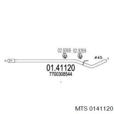 Глушитель, центральная часть 0141120 MTS