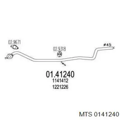 Передняя часть глушителя 0141240 MTS