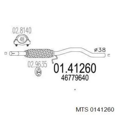 Глушитель, центральная часть 0141260 MTS