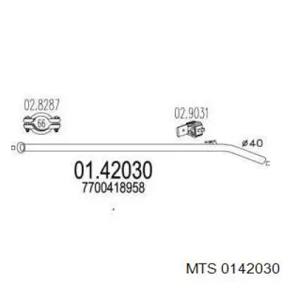 Глушитель, центральная часть 0142030 MTS