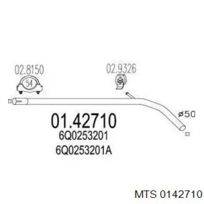 Центральная часть глушителя 0142710 MTS