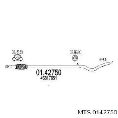Глушитель, центральная часть 0142750 MTS