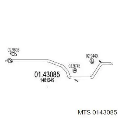 Глушитель, центральная часть 0143085 MTS