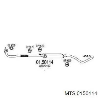 Глушитель, центральная часть 0150114 MTS