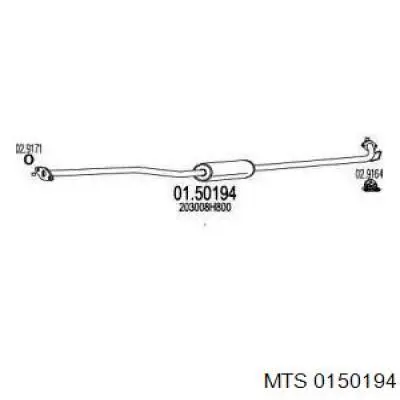 Глушитель, центральная часть 0150194 MTS