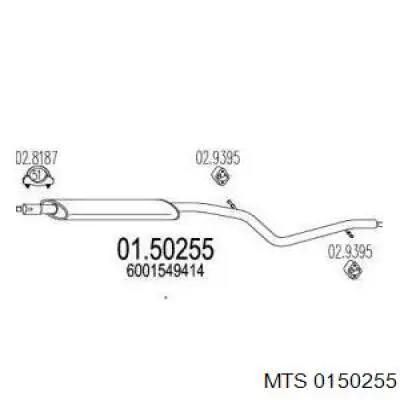 Глушитель, центральная часть 0150255 MTS