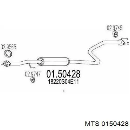 Центральная часть глушителя 0150428 MTS