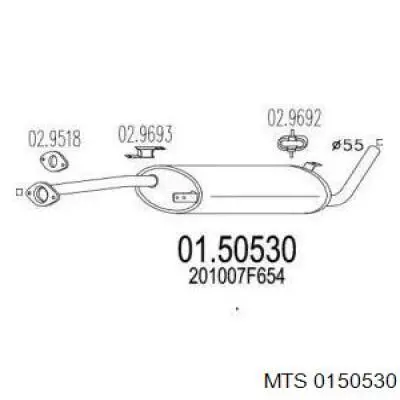 Глушитель, центральная часть Nissan/Infiniti 201007F654 цена, от 106.82 USD