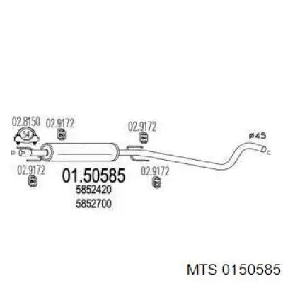 Центральная часть глушителя 13244455 Opel