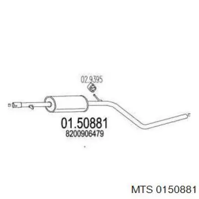 Центральная часть глушителя 0150881 MTS
