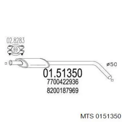 Центральная часть глушителя 0151350 MTS