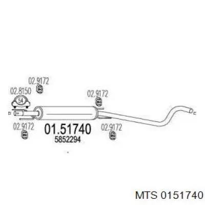Глушитель, центральная часть Opel 13141029 цена, от 47.45 USD