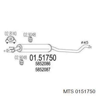 95521296 Opel Глушитель центральный