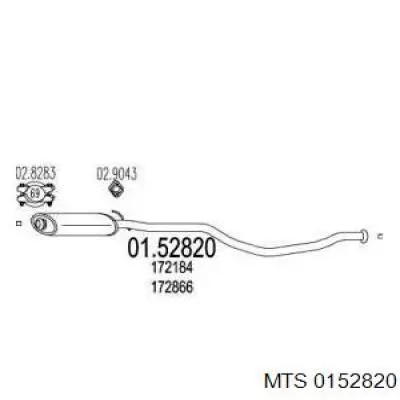 01.52820 MTS silenciador, parte central