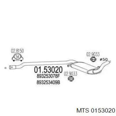 01.53020 MTS silenciador, parte central