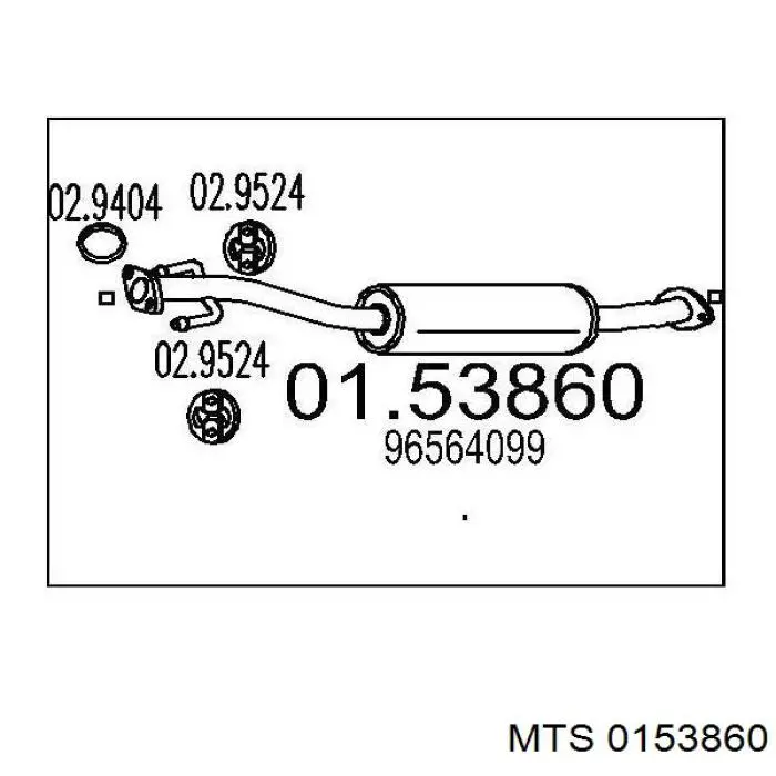 Глушитель, центральная часть MTS 0153860 цена, от 35.29 USD