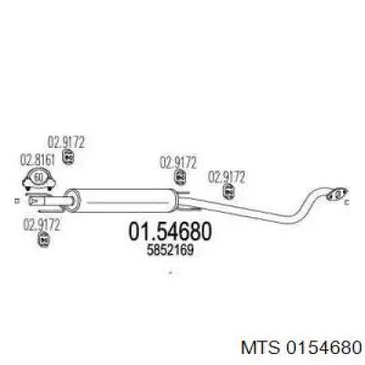 5852169 Opel Выхлопная труба