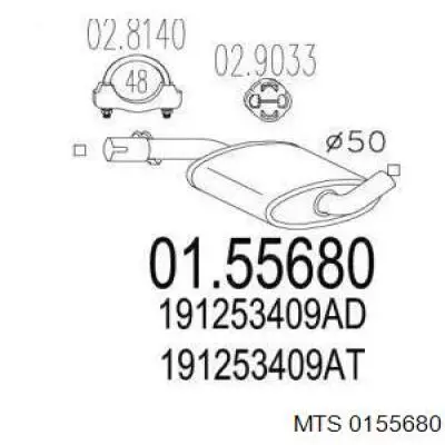 01.55680 MTS silenciador, parte central