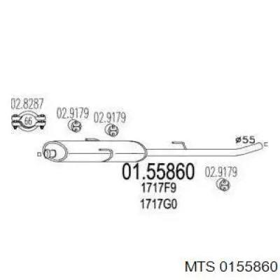 01.55860 MTS silenciador, parte central