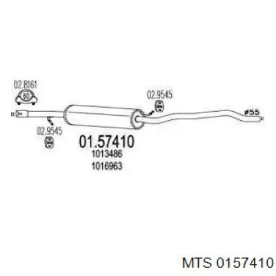 Глушитель, центральная часть 0157410 MTS