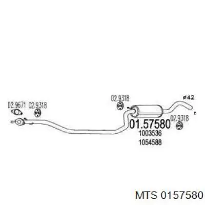Центральная часть глушителя 0157580 MTS