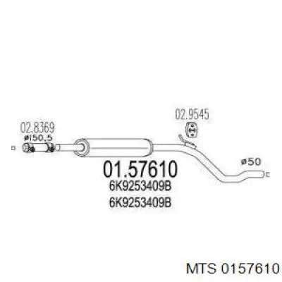 Центральная часть глушителя 0157610 MTS