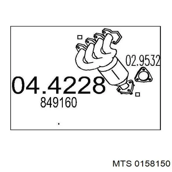 Глушитель, центральная часть MTS 0158150 цена, от 26.77 USD
