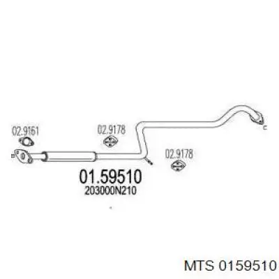 Средний глушитель Nissan/Infiniti B03000N210