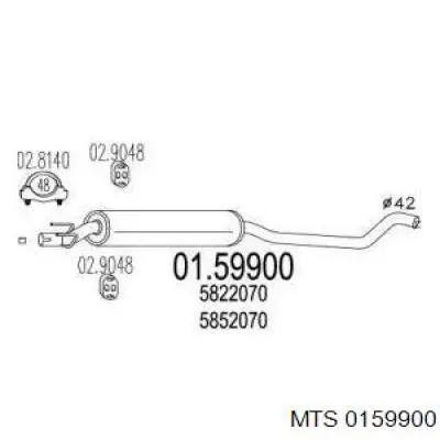 Центральная часть глушителя 0852822 Opel