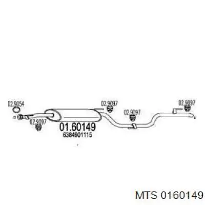 A6384901115 Mercedes глушитель, задняя часть