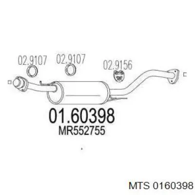 01.60398 MTS silenciador, parte central