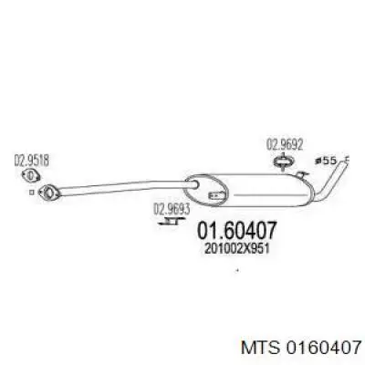 Глушитель, центральная часть 0160407 MTS