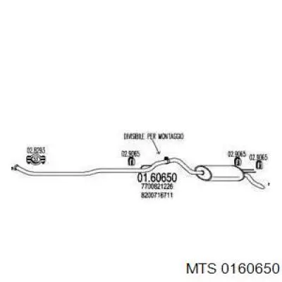 Глушитель, задняя часть 1609228080 Peugeot/Citroen