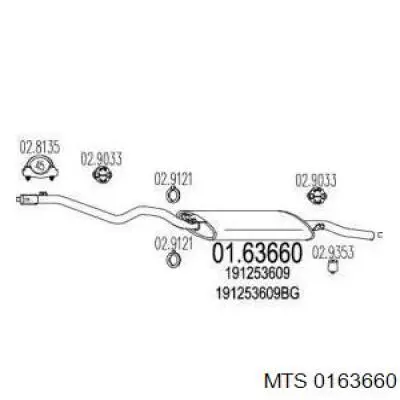 01.63660 MTS глушитель, задняя часть