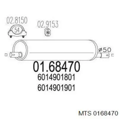 Глушитель, центральная часть 0168470 MTS