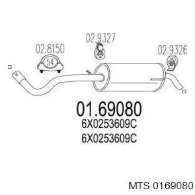 Глушитель, задняя часть 0169080 MTS