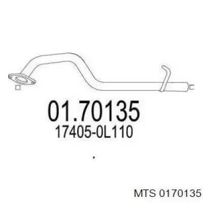 Патрубок глушителя от средней до задней части 174050L111 Toyota