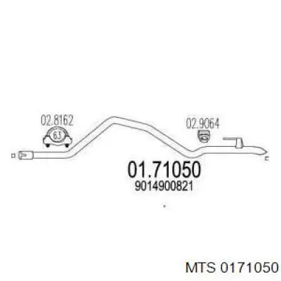 Глушитель, задняя часть 0171050 MTS