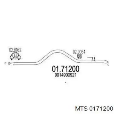 Патрубок глушителя от средней до задней части 0171200 MTS