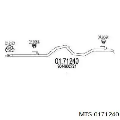 Патрубок глушителя от средней до задней части 0171240 MTS