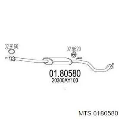 Центральная часть глушителя 0180580 MTS